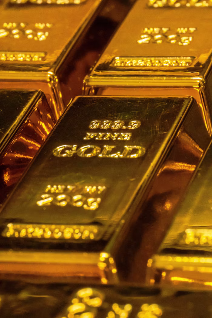Refined fine gold bars