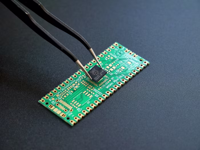 Precious metals soldered onto a circuit board